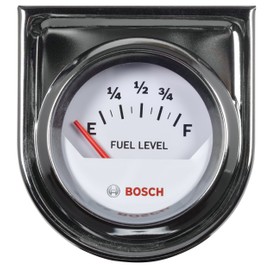 BOSCH SP0F000048 Style Line 2" Electrical Fuel Level Gauge (White Dial Face, Chrome Bezel)