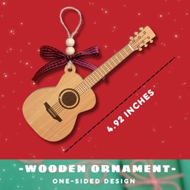 Guitar Ornament - Guitar Christmas Ornament, Guitar Xmas Ornament, Acoustic Guitar Ornament - Guitar Gifts for Guitar Lovers, Guitarist, Music Lovers, Guitar Teacher - Wood Guitar Ornament 2024