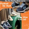 Stepace 2 Pairs Elastic Laces, Elasticated No Tie Flat Trainers