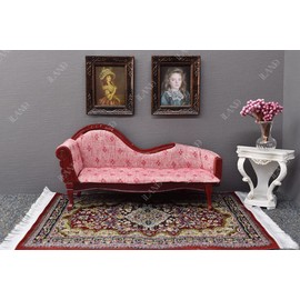 iLAND Miniature Dollhouse Accessories Vintage of Woven Dollhouse Rug 9.5” x 6” 9.2" x 1.8" for Dollhouse Furniture on 1/12 Scale and Dolls 3” - 12” (2pcs Love)