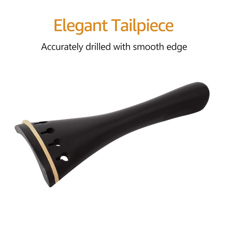 4/4 Violin Accessory Parts Set Ebony with Tailpiece Chin Rest