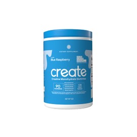Create Creatine Monohydrate Gummies for Men & Women, Boost Focus, Strength, and Endurance, Anti-Melting Formula, Vegan, Gluten-Free, Non-GMO, 1.5g of Creatine per Gummy (Blue Raspberry, 90 ct)