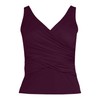 Lands' End Women's SlenderSuit Wrap Tankini Top 12 Dark Wine