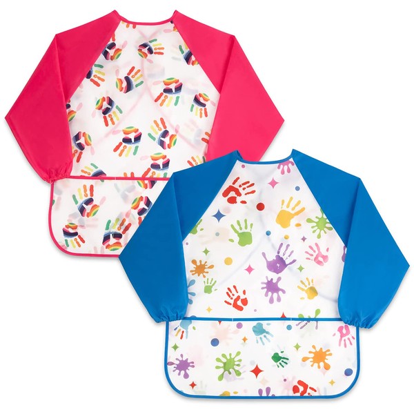 fanksoow 2Pcs Kids Aprons for Painting Toddlers Artist Waterproof Smocks