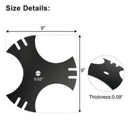 2 Pack 781-0748-0637 Edger Blades Replacement for Crafts Man Edger, 9" 3-Side Edger Star Blade Compatible with T-Bilt, MTD, Cub Cad et Edger, 5/8" Center Hole, Replace 781-0748, 40-009, 490-105-M017