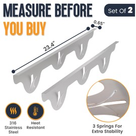 Linda’s Essentials Stove Gap Covers Stainless Steel (2 Pack), 316 Stainless Steel Stove Gap Covers Heat Resistant Oven Gap Filler Seals Spaces Between Stovetop and Counter (23.4 Inches, Silver(Steel))