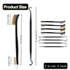 7-teiliges Mini-Drahtbürste & Pick-Kit,Pistolenreinigungsbürsten,Doppelseitige Messing-Kupfer-Nylon-Stahlbürste und Ploymer-Metall-Picks zum Reinigen von