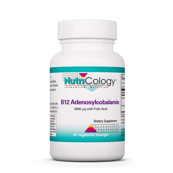 Nutricology B12 Adenosylcobalamin - for Brain, Nerves, Blood Cells - 60 Vegetarian Lozenges