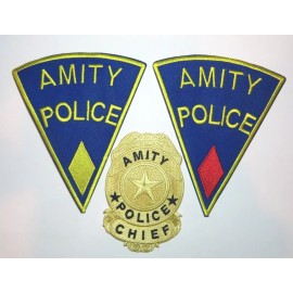 JAWS Movie SHERIFF BRODY Amity Police Set of (3) Embroidered Logo Patch Set