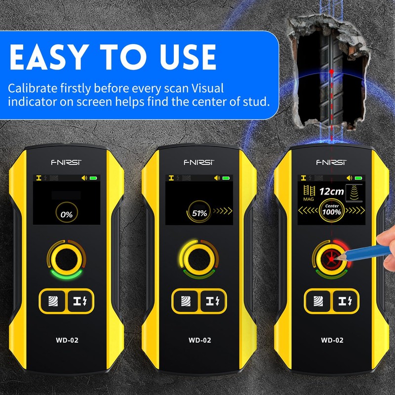 Stud Finder Wall Scanner - FNIRSI Upgraded WD-02 TFT Display