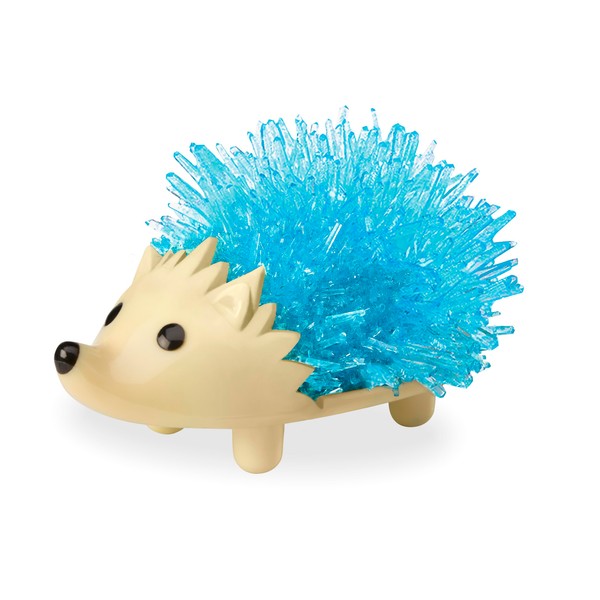 HearthSong Grow Your Own Crystals Kit-Hedgehog, 3”L x 1”W Figurine Base, Adult Supervision Required, Sky Blue