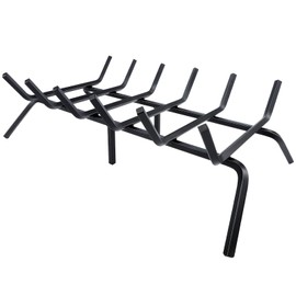 Luoieo Fireplace Grate,Fireplace Log Holder,27 inch Heavy Duty Solid Cast Iron FIrewood Log Burning Rack for Inside The Fireplace Accessories Outood Fire Pit Kindling Fireplace Tools