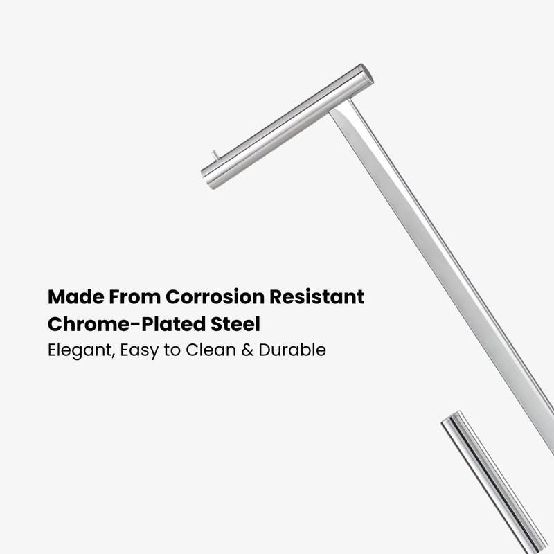 Torre & Tagus 29" Chrome Free Standing Toilet Paper Holder