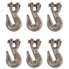 SBRRAIL 1/4 Inch Chain Hooks G70 Clevis Grab Hooks for Crane Trailer Truck Transport Load Limit 3600lbs Zinc Finish Alloy Steel 6PCS