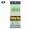 OCEAN CAT 10 Packs Green Feather Fish Skin 6 Hooks