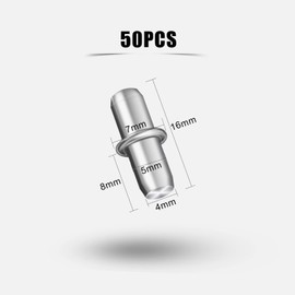 SAVITA 50pcs Shelf Support Pegs, Nickel Plated Support Pins Studs Pegs Shelf Pins for Cabinet Closet Bookcase Wardrobe (5mm)