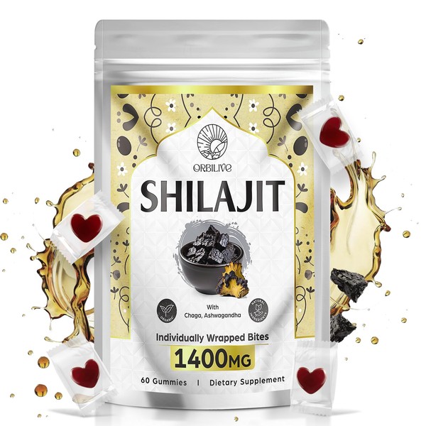 ORBILIVE 1400 MG Shilajit Gummies, Shilajit Pure Himalayan Organic Gummies