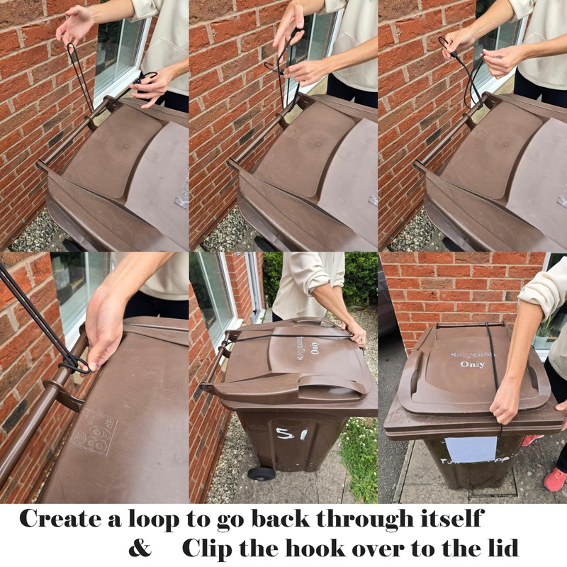 Wheelie Bin Locks for UK, Wheelie Bin Lid Straps (Pack