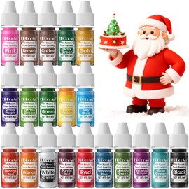 Oil Based Food Coloring for Chocolate - 20 Colors Upgraded Food Coloring, Edible Oil Food Dye for Candy, Cake Decorating, Baking, Fondant, Forsting - 0.25 Fl. Oz