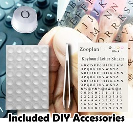 Raised Keyboard Sticker with DIY Character Decals for Nail Art Typing, Adhesive Silicone Keycap Pad with Alphanumeric Decals for Long Nails Gaming