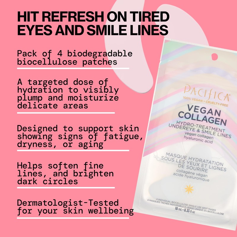 Pacifica Vegan Collagen Undereye & Smile Line Patches – Hydrating