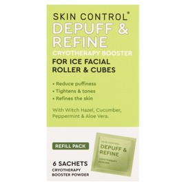 Skin Control Depuff & Refine Ice Facial Roller Cryotherapy Powder Sachets X 6 (Expiry 09/2026)