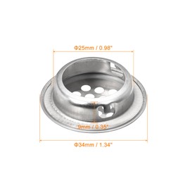 uxcell 25mm(1") Circular Soffit Vent, 20pcs Stainless Steel Round Air Vents Mesh Hole Louver for Kitchen Bathroom Cabinet, Silver Tone
