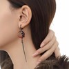 Gothic Red Moon Rose Earrings for Women Vintage Asymmetric Rose