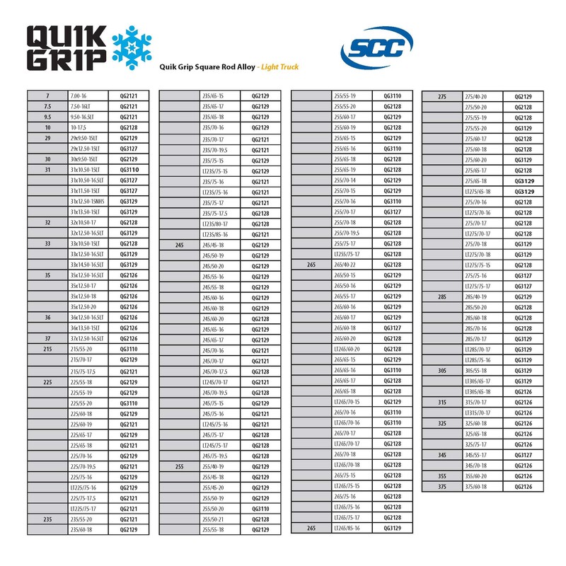 SCC QG2121 Light Truck Snow Chain