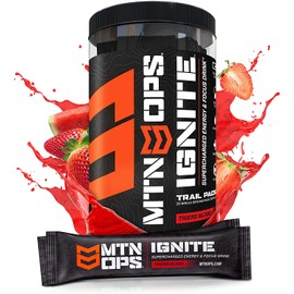 MTN OPS Ignite Trail Packs Supercharged Energy Drink Mix, Tiger's Blood, Tiger's Blood