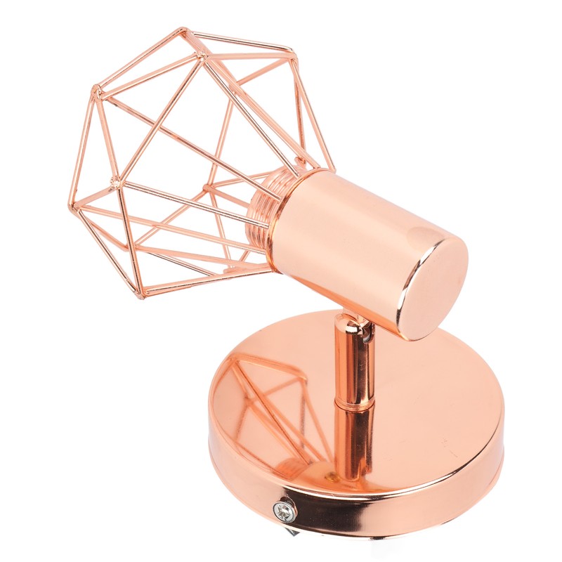Swing Arm Wall Lamp 350 Degree Rotary Cage Shade Iron