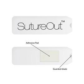 Bionix - SutureOut | Sterile Single-Use Suture Removal Tool with Guarded Blade & Adhesive Pad for Easy, Stitch Removal (50 Count)
