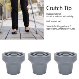 6 Uds Punta de Bastón 6 Uds Puntas de Bastón de Repuesto, Accesorio de Punta de Repuesto de Goma Portátil Profesional para Muleta de 4 Patas 0,6 Pulgadas