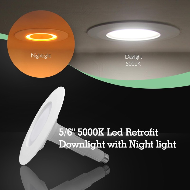 Soliseed 6 Pack 5/6 Inch LED Can Lights with Night