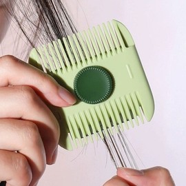 Self Hair Cutting Comb Portable Bangs Cutting Comb Trimming Hairdressing Scissors - Orange WFJ8OGX / 셀프 헤어 커팅빗 휴대용 앞머리 컷팅빗 다듬기 미용 가위 - 오렌지 WFJ8OGX