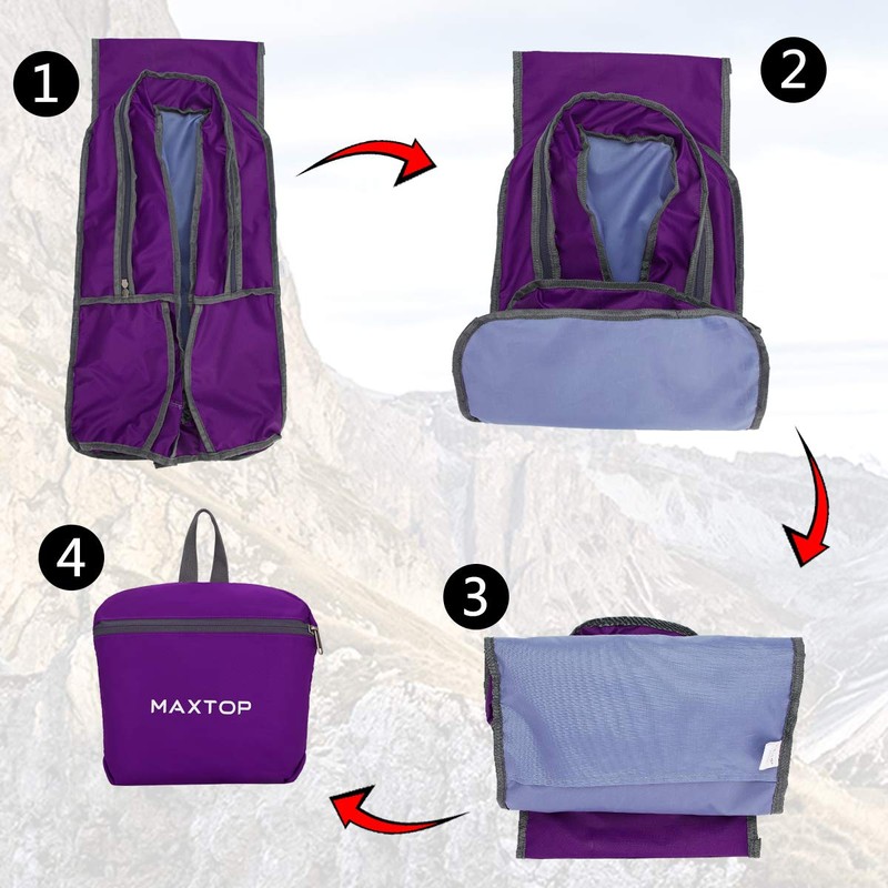 MAXTOP 40L Ultra Lightweight Packable Backpack Foldable Rucksack Water Resistent