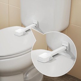 EUDEMON 1 Pack Baby Safety Toilet Lock,Child Proof Toilet Seat Lock for Toddlers and Kid Easy to Install with Adhesive, no Tools Need or Drill(White)