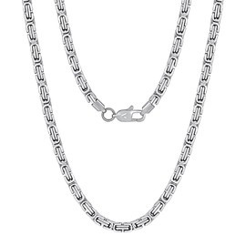 VEXXS Men's Chain 4/6 mm, 18K Gold Coated Stainless Steel Byzantine Gold Chain for Men, Women, Girls, Men, Boys, Hip Hop Jewellery Gift, 45–65 cm, Gold