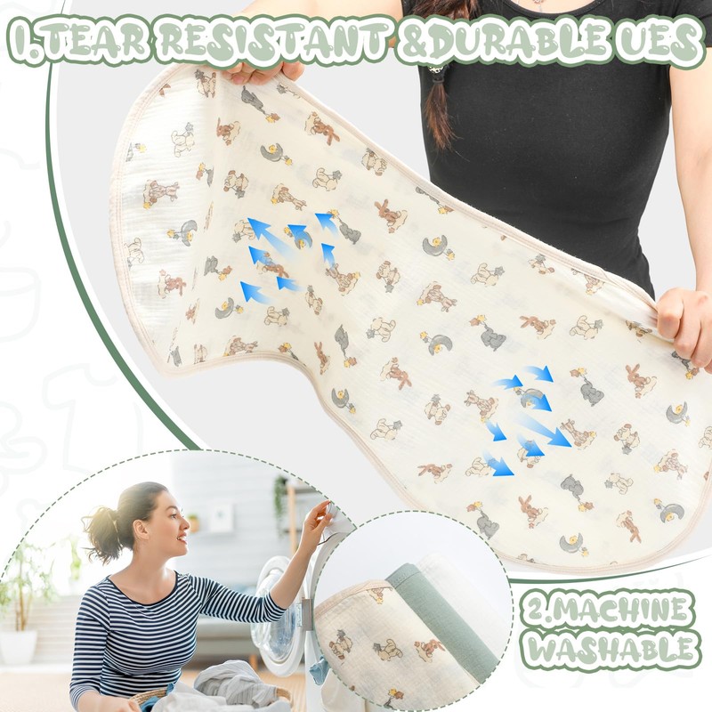Hahafelt 3 Pcs Changing Pad Liners Fits in Peanut Shape