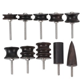 Operitacx 10pcs Leather Burnisher Tool Kit Ebony Polished Leather for Crafting and Edge Finishing and Sturdy Burnishing Tools for Leatherwork