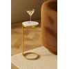 TEHOME Gold Glass Drink Table Metal Martini Round Small Drink