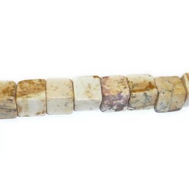 Unbranded Picture Jasper Big Hole Cube Beads 6mm, 2mm hole, 8-inch strand