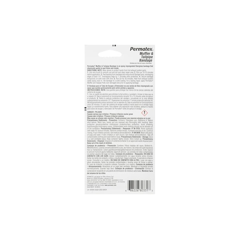 Permatex 80331 Muffler and Tailpipe Bandage, 84 sq. in.