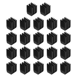 QUARKZMAN Pack of 22 9 x 9 x 12 mm Heatsink Aluminium Radiator Heatsink Cooling with Fixed Sticker for Chip CPU Power Transistor FET IC Power Amplifier Black