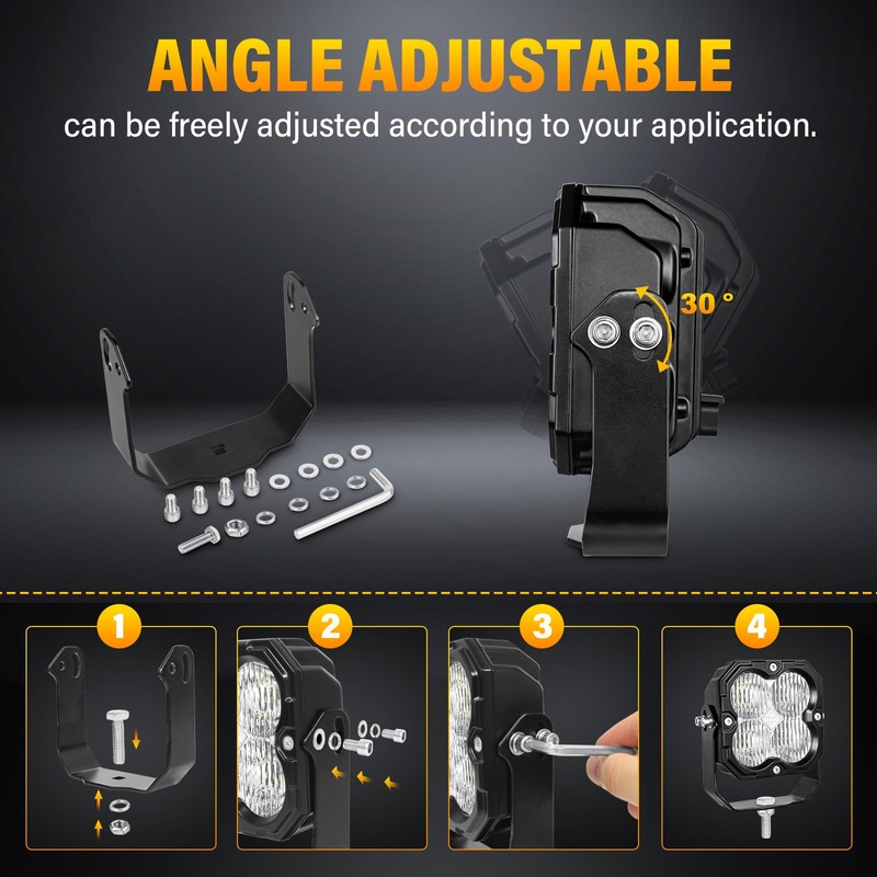 Willpower 2 Pieces 4 inch 30W LED Work Light with