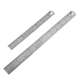 GSDOXLE Metal Ruler Set,Measuring Tools Inches and Centimeters,Metric Rulers 12 Inches,Drawing Straight Strip 6 inch,Flexible and Precision Measuring Metal Ruler,6 inch and 12 inch Rulers Set(Silver)