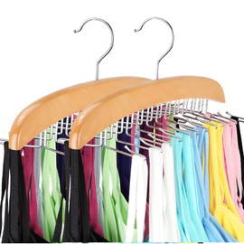 Resovo Tank Top Hanger with Premium Wood, 24 Large Capacity, Space Saving,360 Degree Rotating, Foldable Metal Hooks, Tank Tops