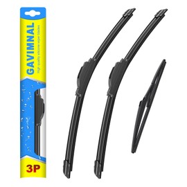 Gavimnal® 24"+18"+10" Silicone Wiper Blades Replacement For Jeep Compass 2018-2023,All-Season Front Rear Windshield Wiper Blades(Set of 3)
