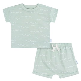 Gerber Baby Boys T-Shirt and Shorts Set, Waves, 18 Months