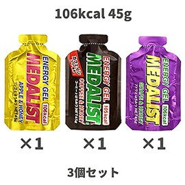 MEDALIST Medalist Citric Acid, Energy Jelly, Apple and Honey Flavor, Grape and Honey Flavor, Set of 3, 1.6 oz (45 g) x 3 [sotoaso Original Set, Trelan, Trail Running, Supplement, Action Food, Marathon Climbing]